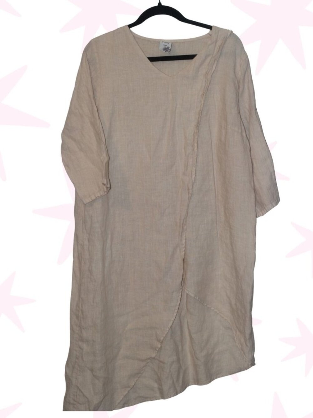 Match Point USA 100% linen draped tunic/mini dress M